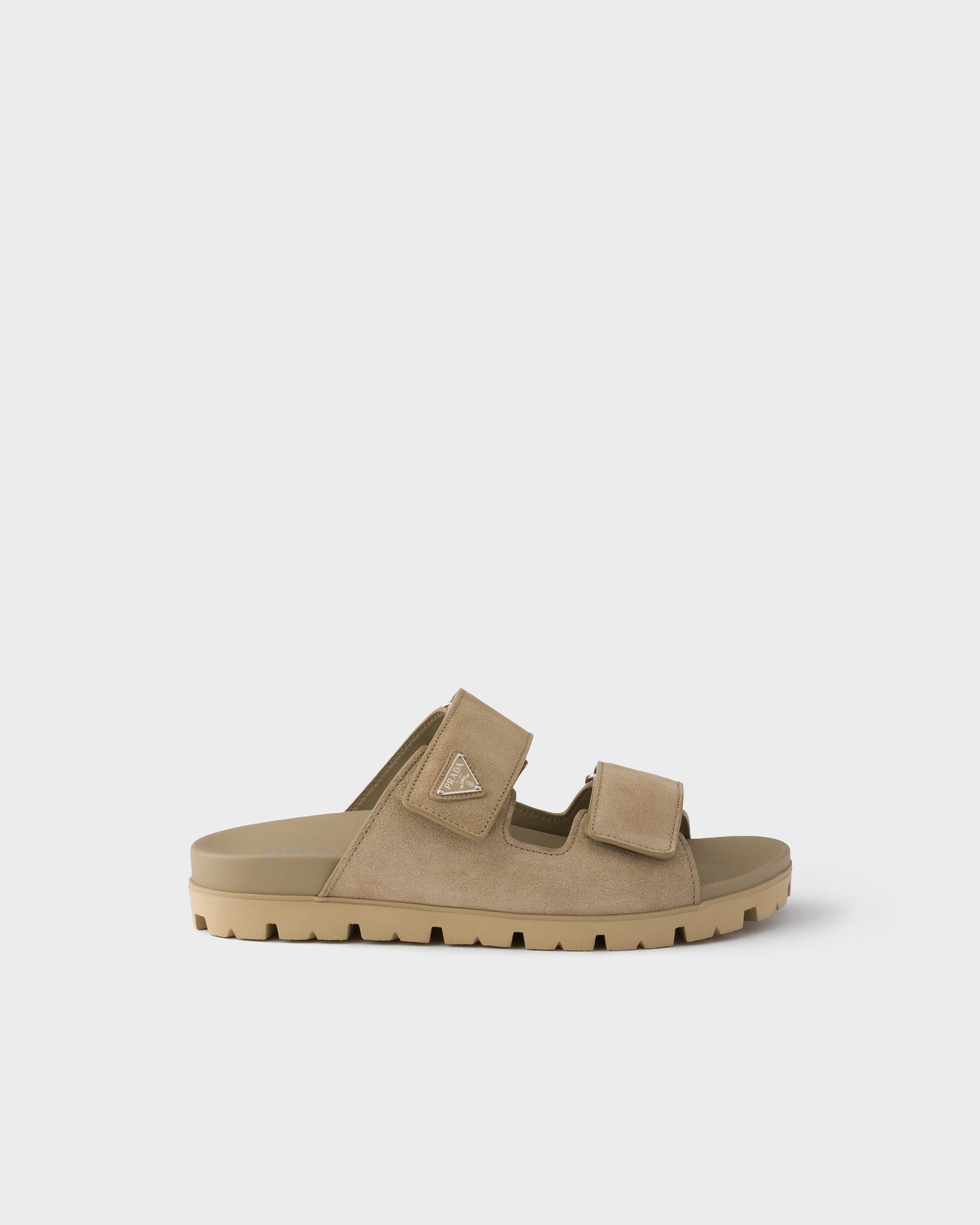 Prada Suede Band Sandals, Man, Desert Beige, Size 8,5