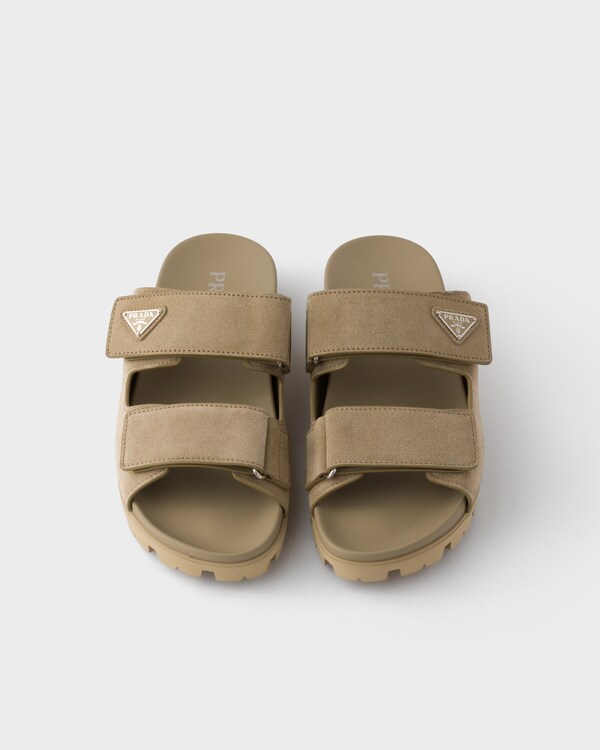 Sandalias de tira de ante - Beige Desierto Sandalias de tira de ante - Beige Desierto