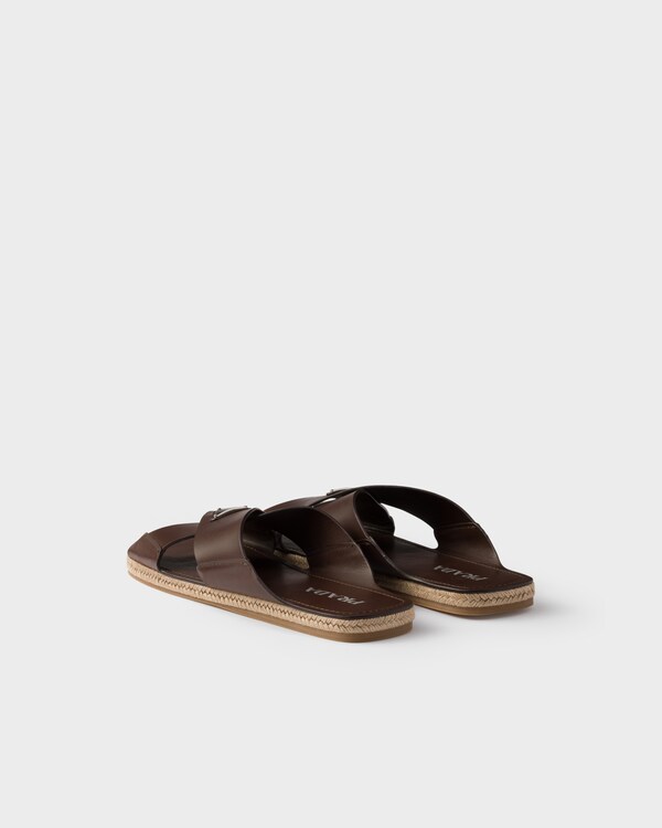 Crisscross leather slides Crisscross leather slides