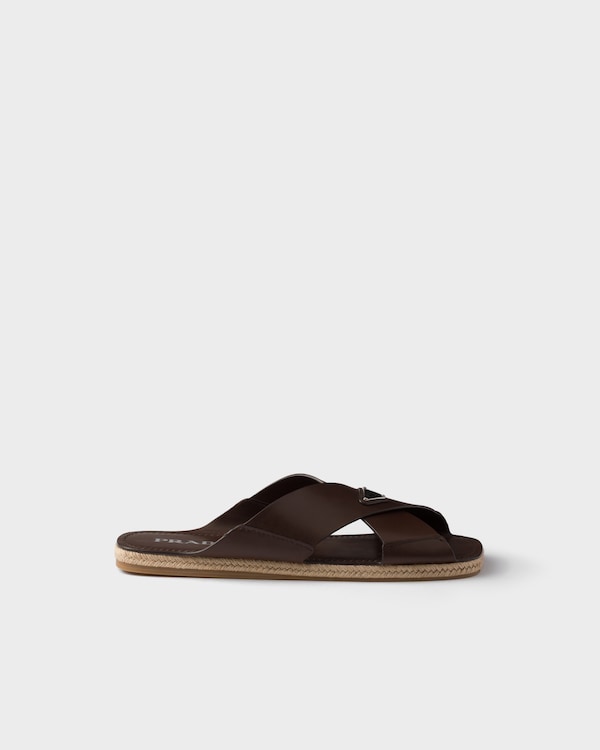Crisscross leather slides Crisscross leather slides