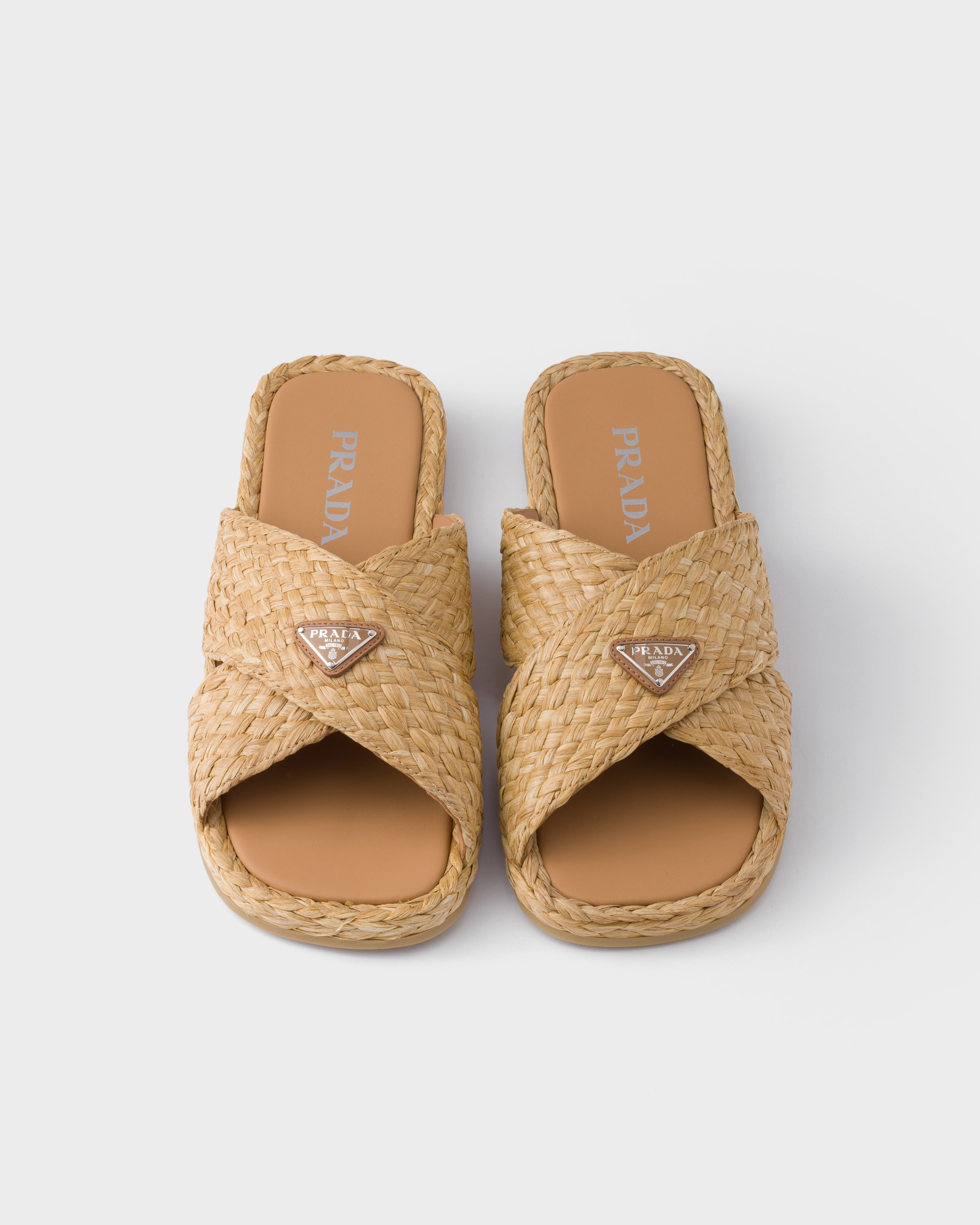 Natural Raffia Sandals | PRADA
