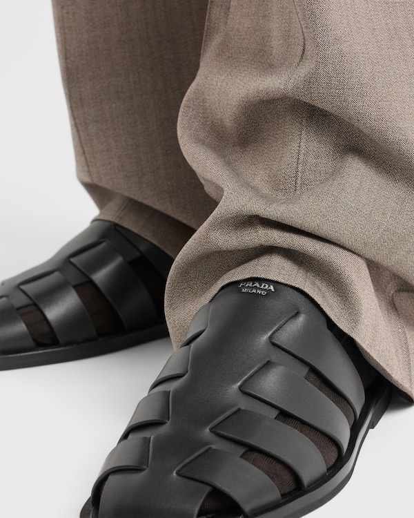 レザー フィッシャーマン ミュール レザー フィッシャーマン ミュール