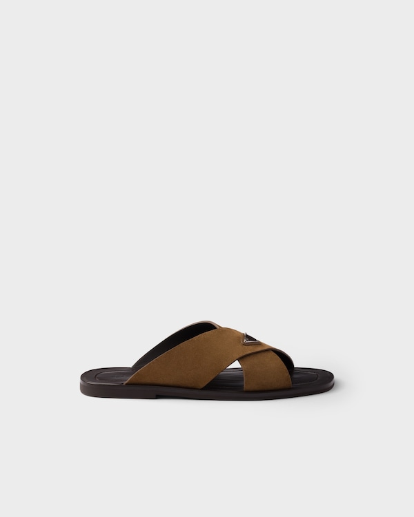 Suede crisscross slides Suede crisscross slides