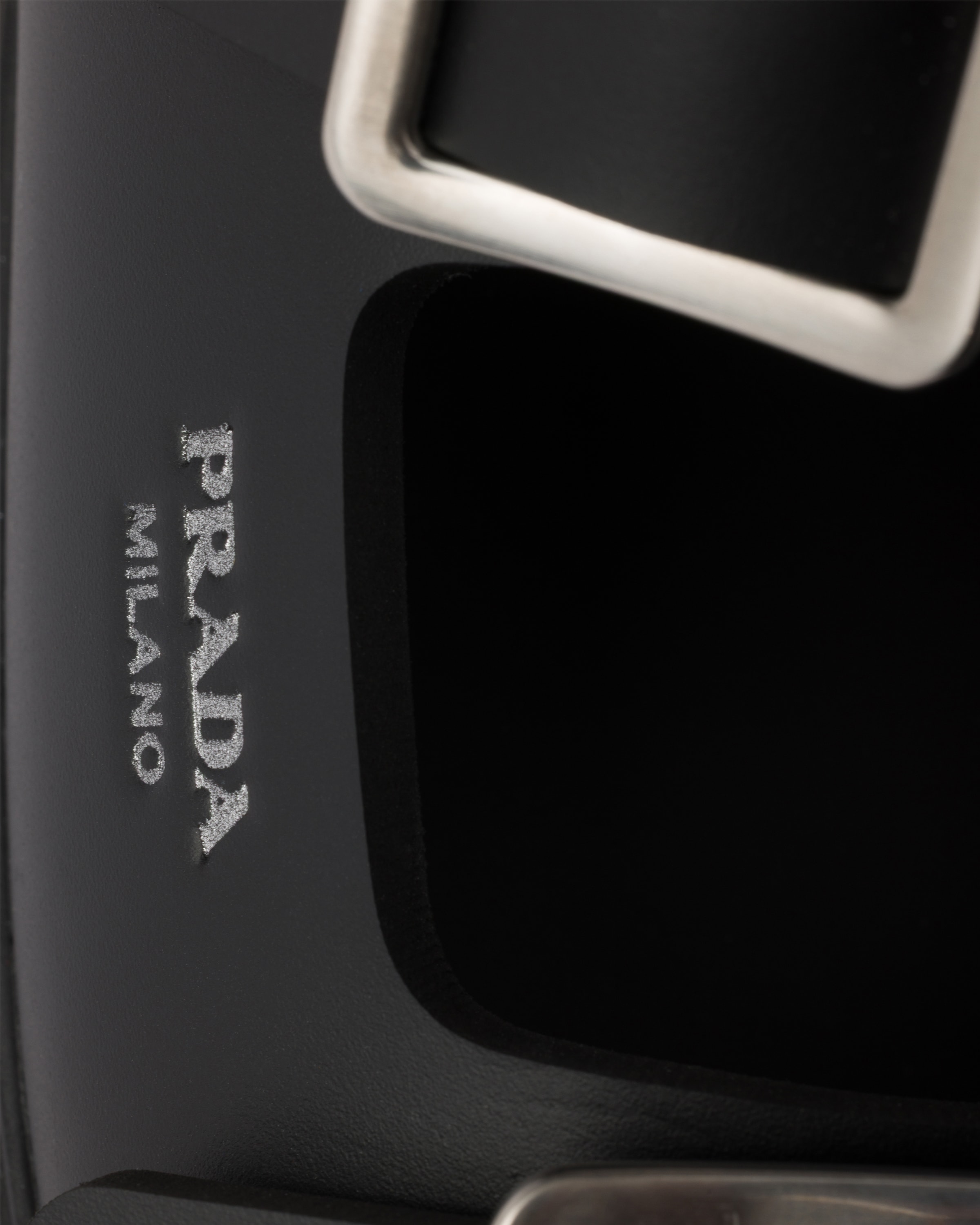 Black Rubber Strap Sandals | PRADA