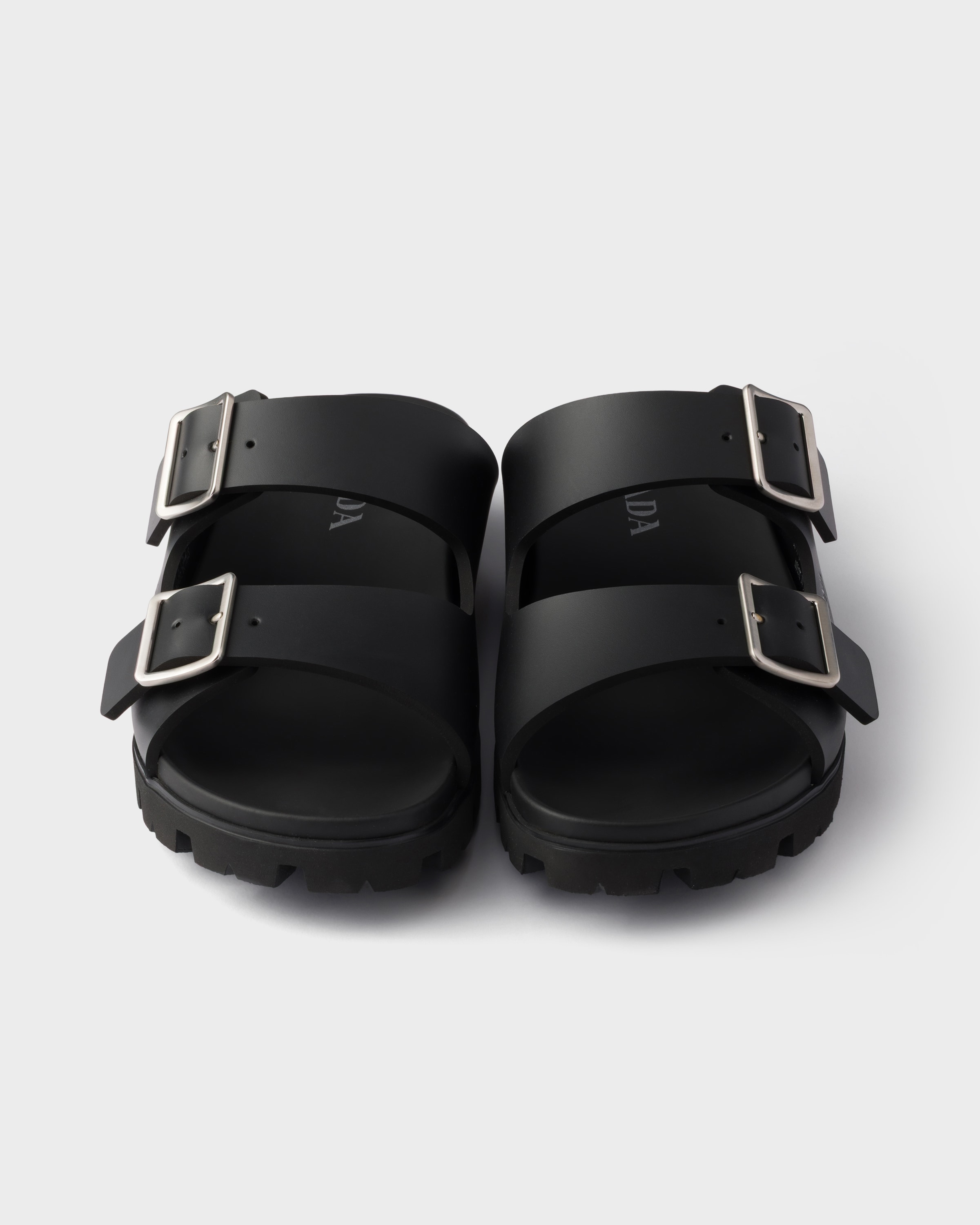 Black Rubber strap sandals | PRADA - United States