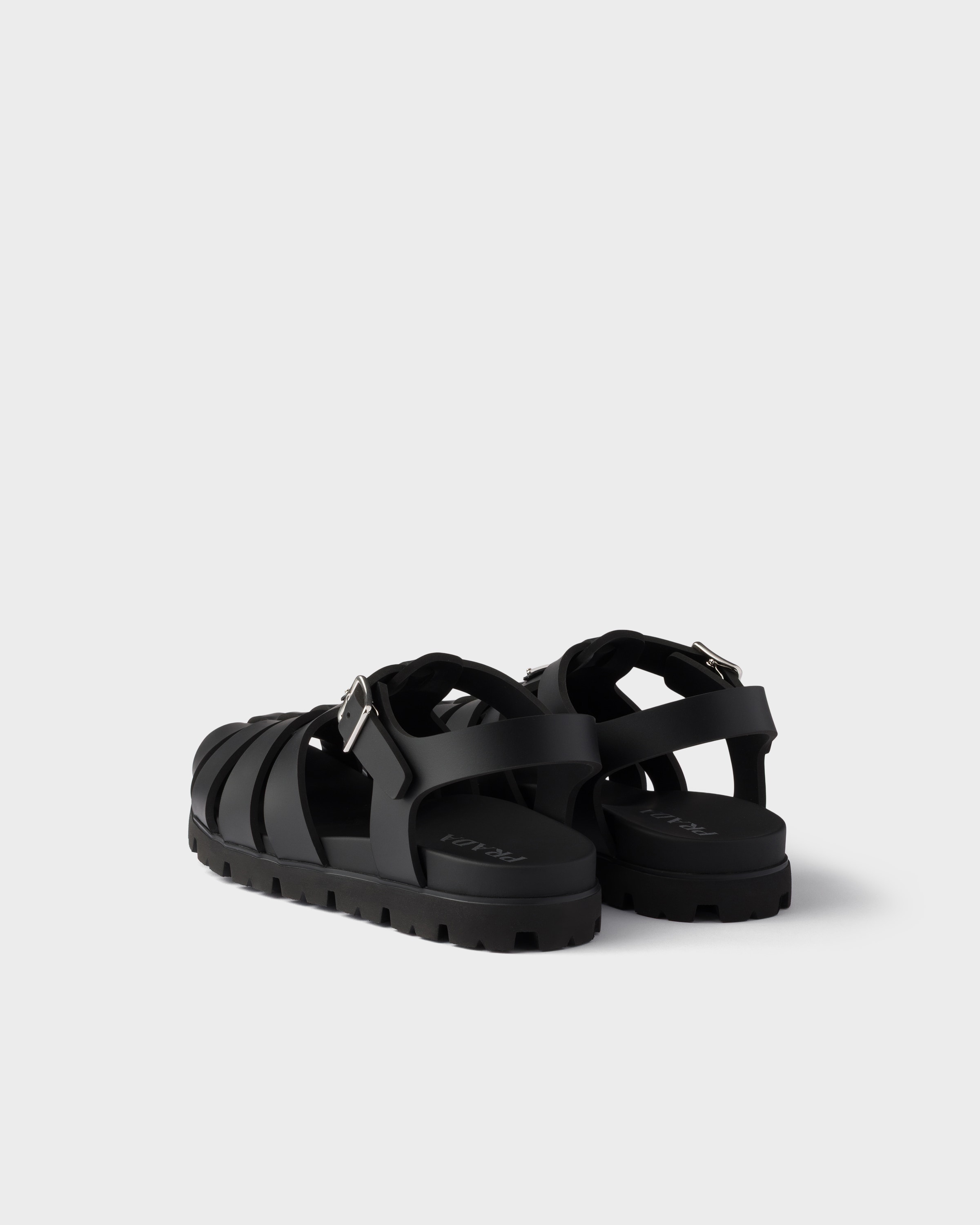 ブラック ラバー フィッシャーマンサンダル | PRADA - 日本