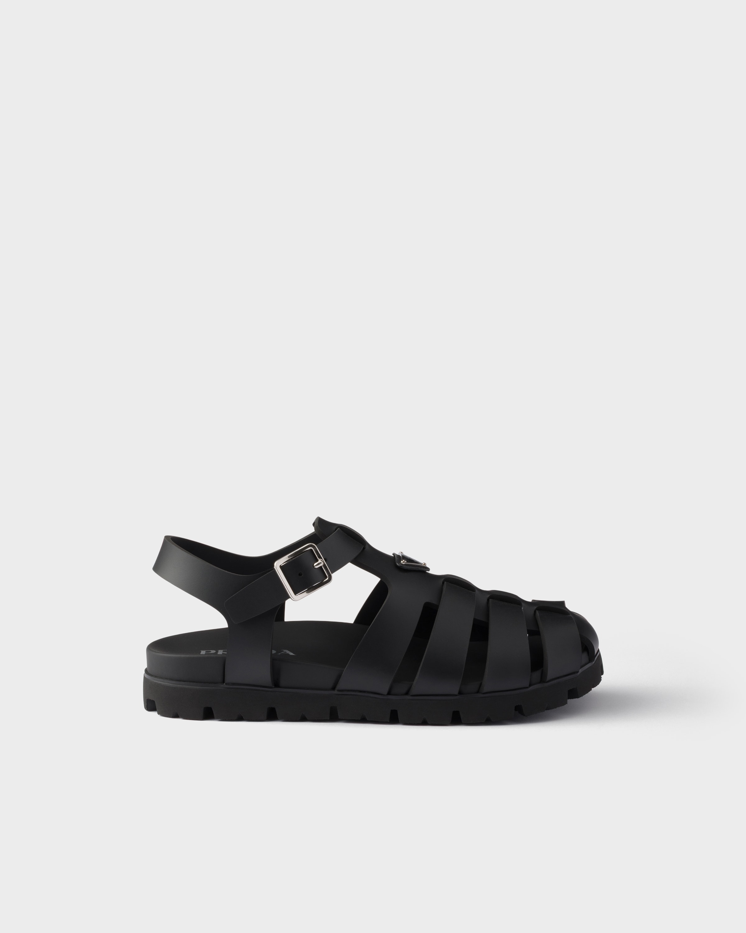 ブラック ラバー フィッシャーマンサンダル | PRADA - 日本