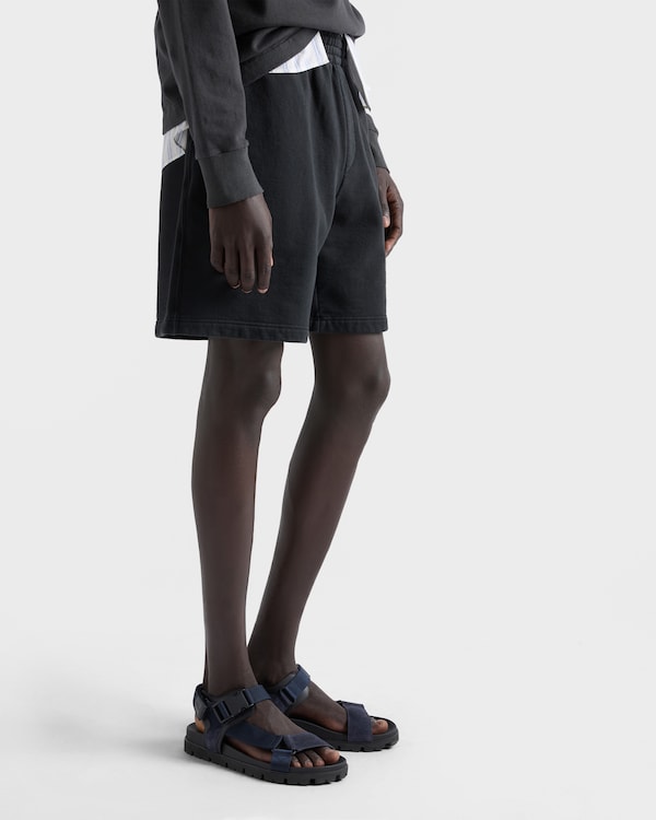 Suede and woven tape sporty sandal - Navy Suede and woven tape sporty sandal - Navy
