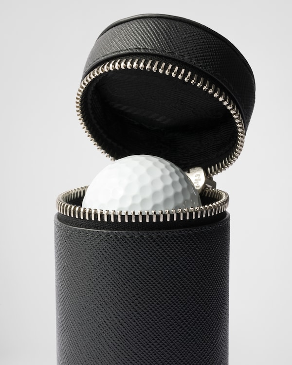 Saffiano leather golf ball case Saffiano leather golf ball case