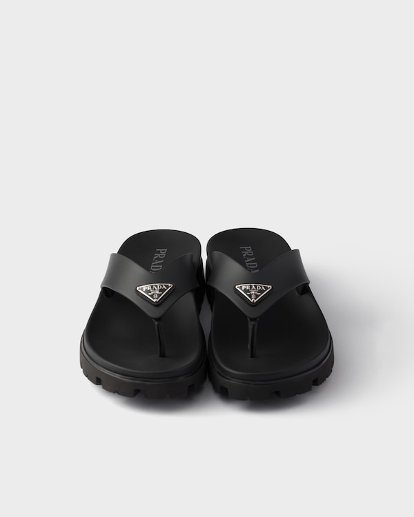 Rubber thong sandals - Black Rubber thong sandals - Black