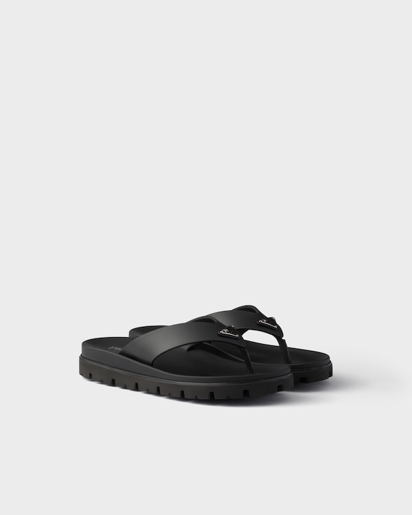 Rubber thong sandals - Black Rubber thong sandals - Black