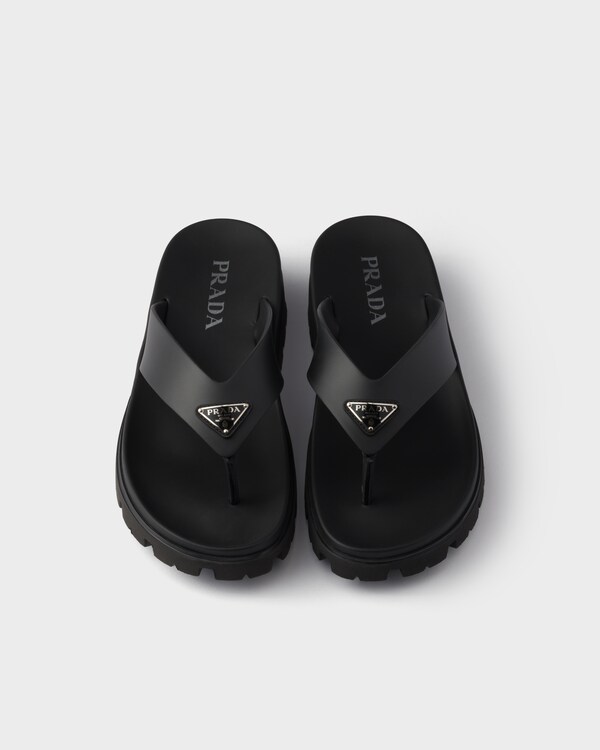 Rubber thong sandals - Black Rubber thong sandals - Black