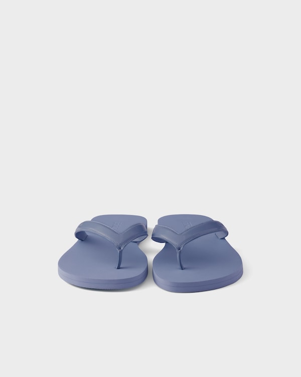 Brushed leather flip-flops - Aviation Blue Brushed leather flip-flops - Aviation Blue