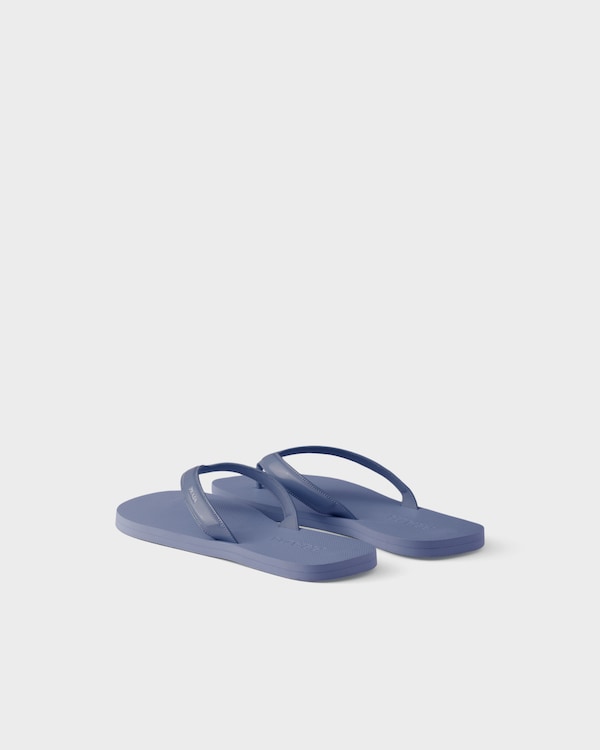 Brushed leather flip-flops - Aviation Blue Brushed leather flip-flops - Aviation Blue