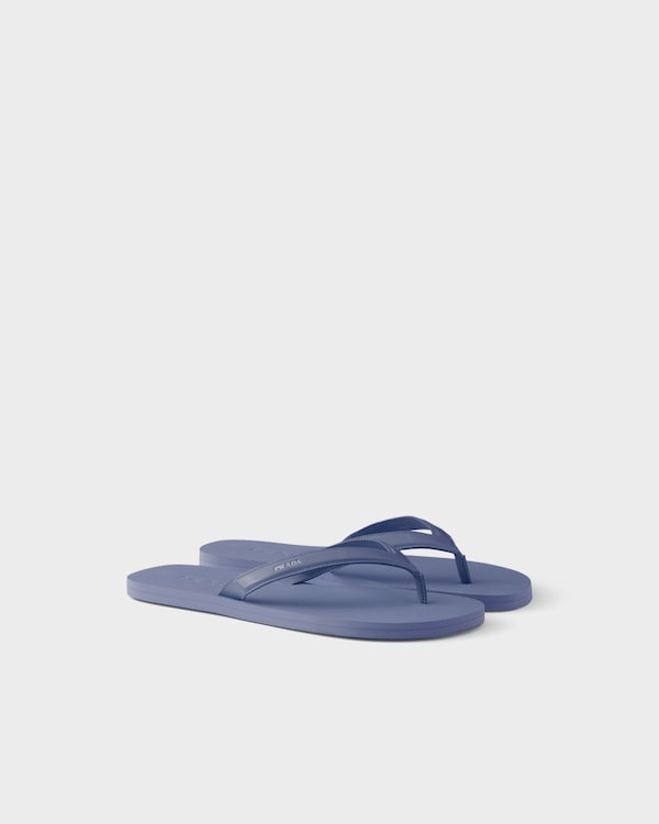 Brushed leather flip-flops - Aviation Blue Brushed leather flip-flops - Aviation Blue