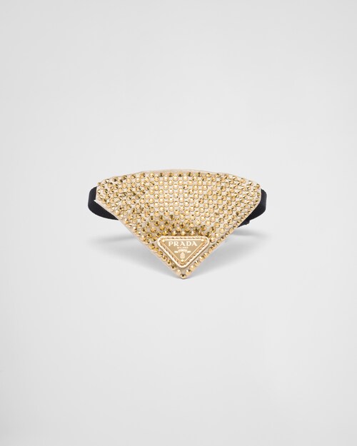 Prada Crystal-studded satin pet collar 1