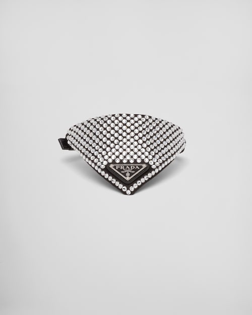Prada Crystal-studded satin pet collar 1