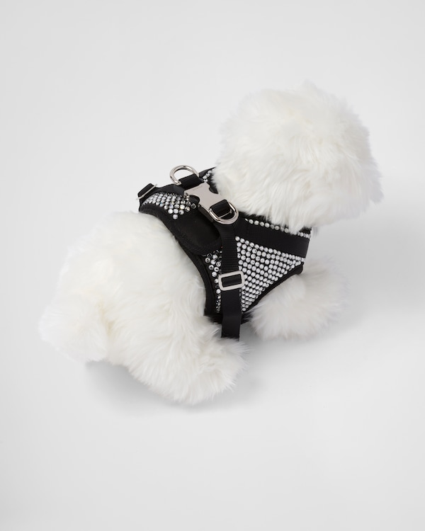 Crystal-studded satin dog harness Crystal-studded satin dog harness