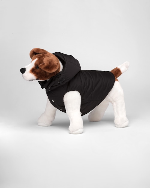 Black Nylon puffer dog coat with hood | Prada