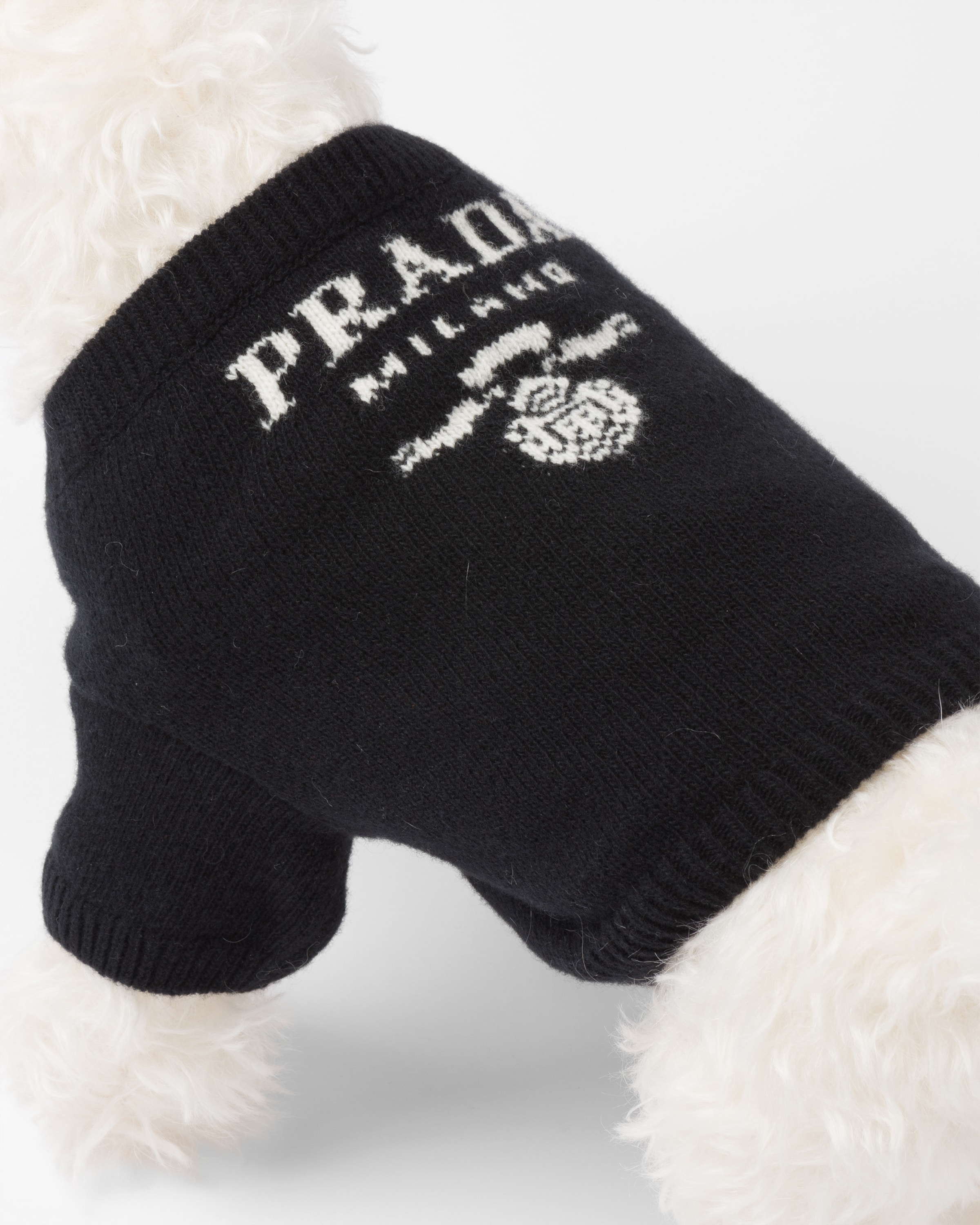 Black Wool and cashmere pet sweater | Prada