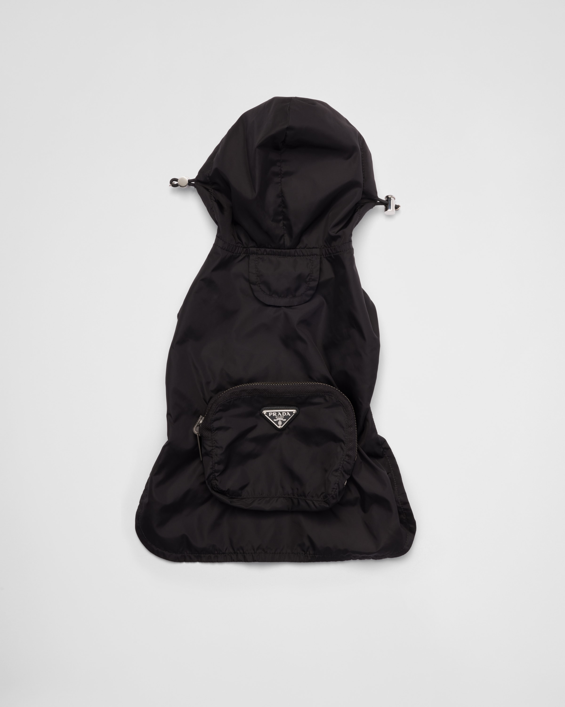 大人も着やすいシンプルファッション ブラック フード付 Re-nylon ドッグレインコート | PRADA その他