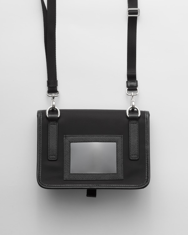 Re-Nylon and Saffiano leather smartphone case Re-Nylon and Saffiano leather smartphone case