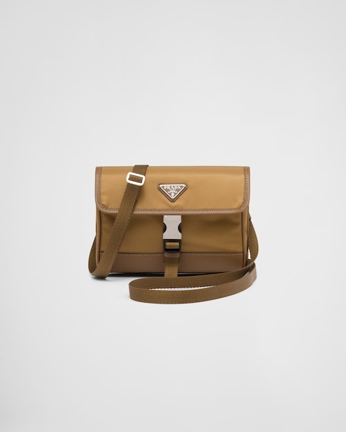 ブラウン Re-Nylon xサフィアーノレザー スマートフォンケース | Prada