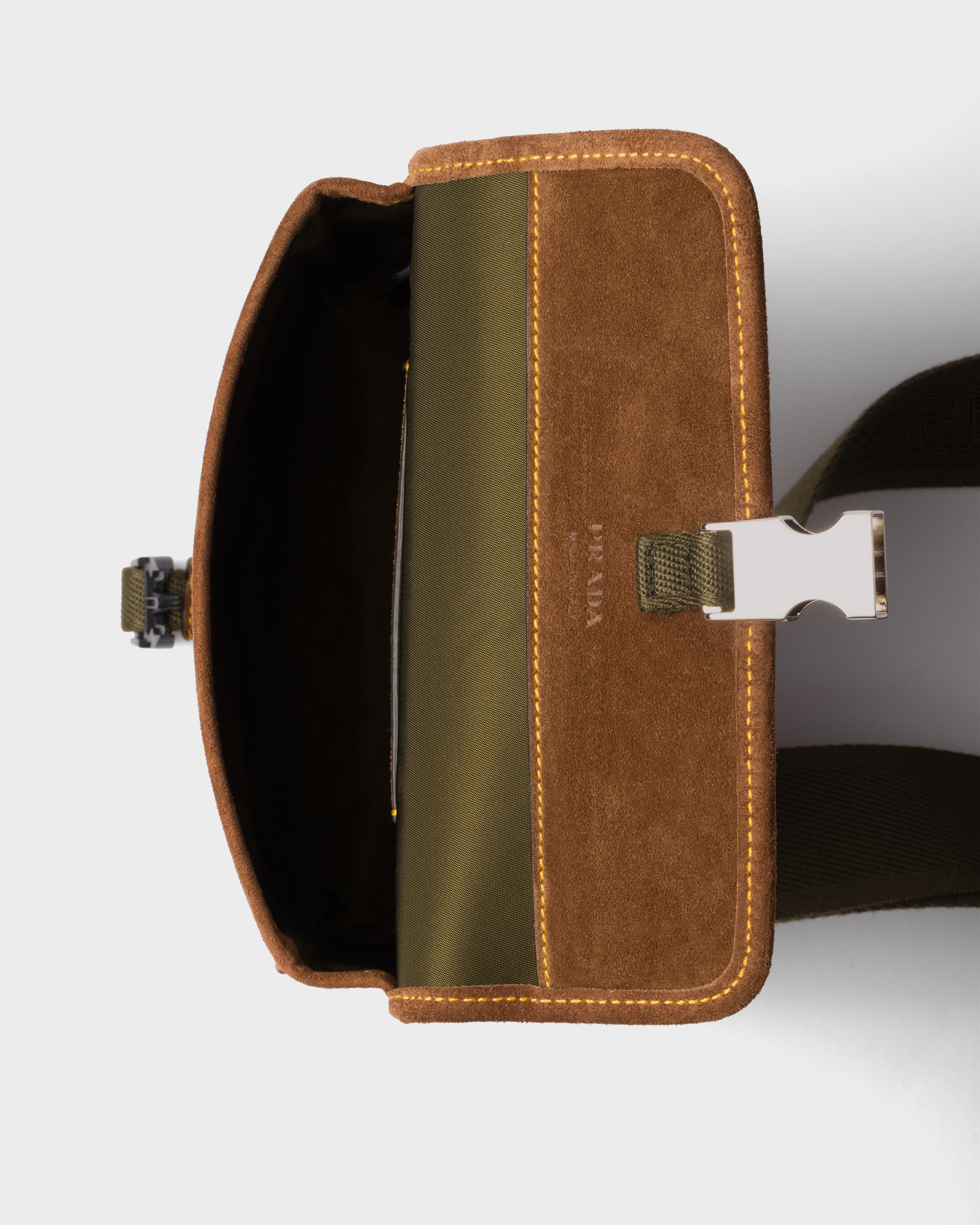 Musk Green/Cocoa Re-Nylon and suede smartphone case | PRADA