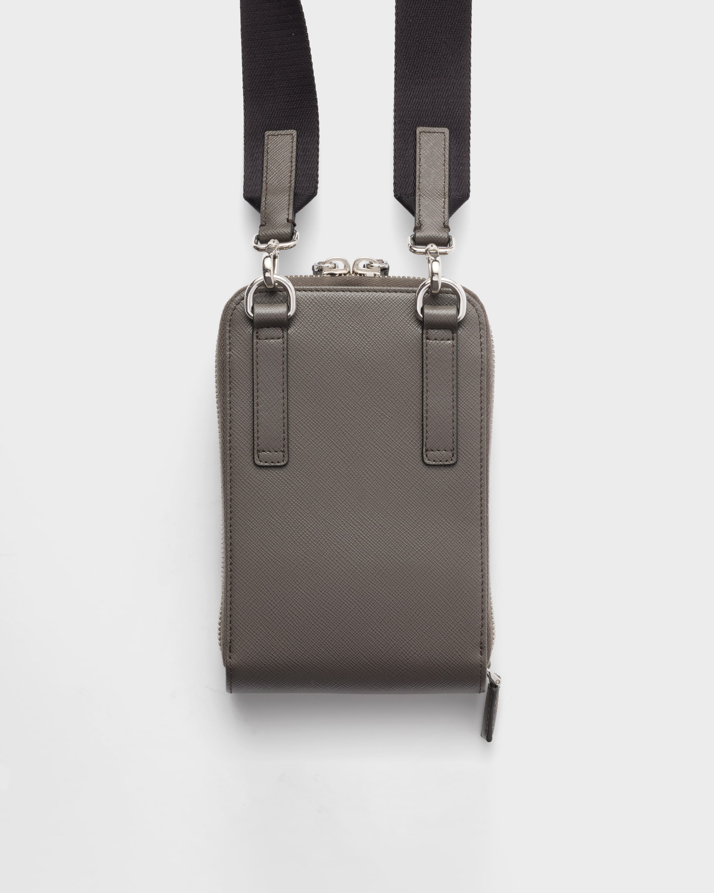 Smoky Gray Saffiano Leather Smartphone Case | PRADA