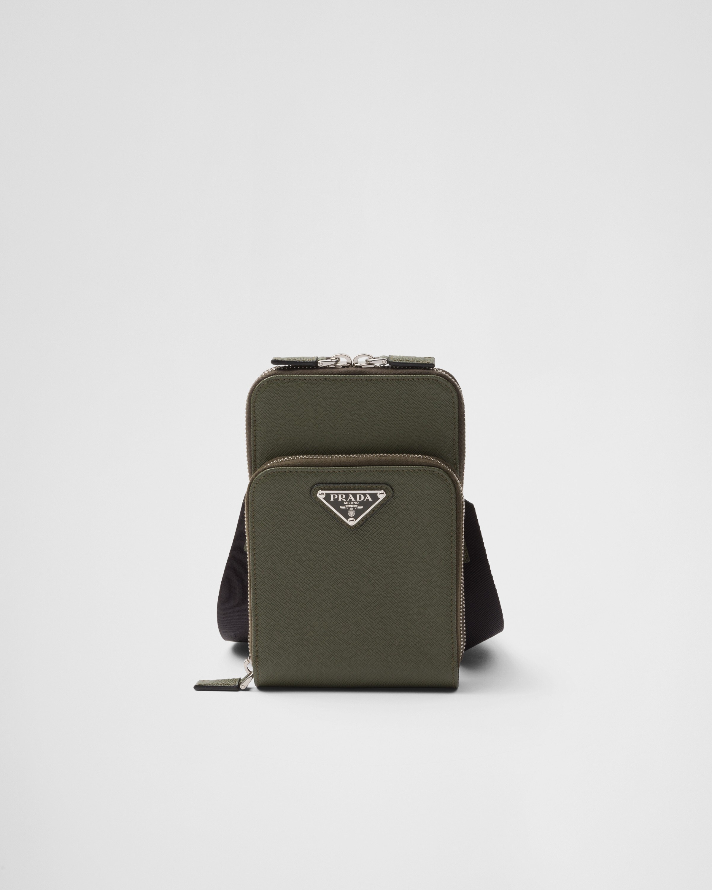 Prada Saffiano Leather Smartphone Case In Loden Green