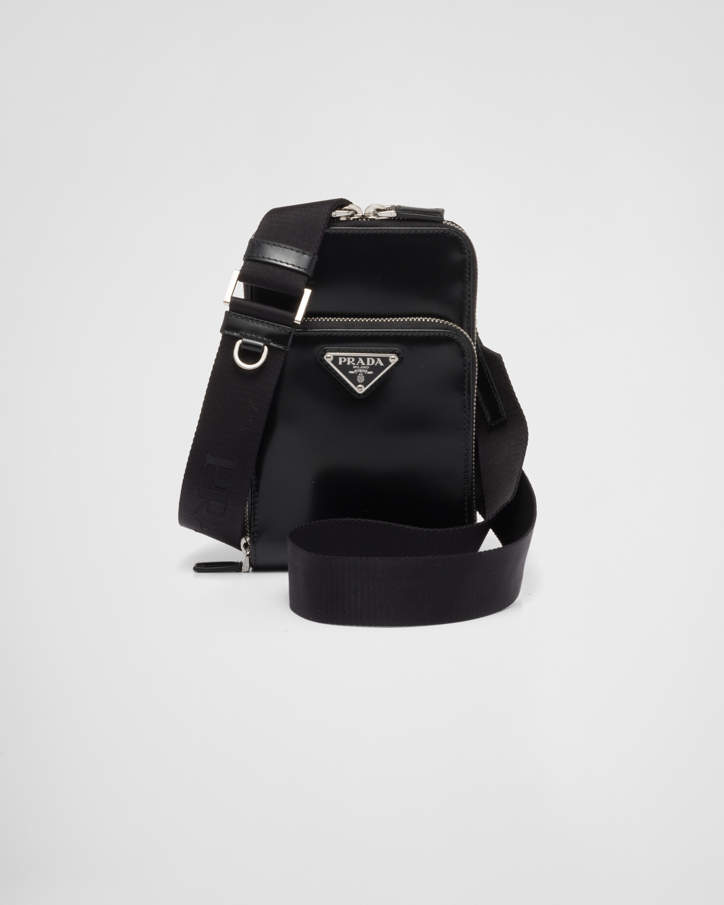 Black Brushed leather smartphone case | Prada