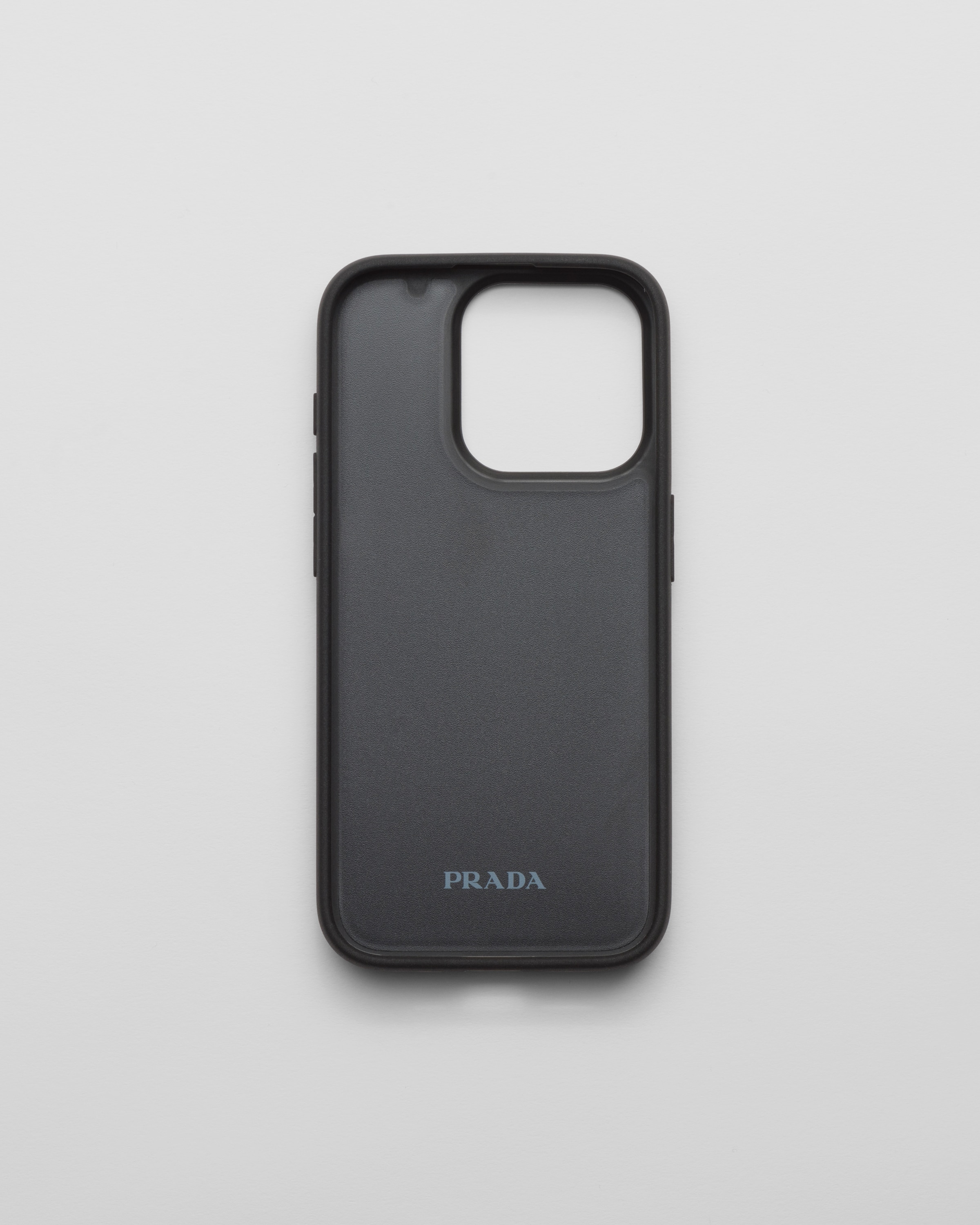 Shop Prada Iphone-15-pro-hülle Aus Saffiano-leder In Black