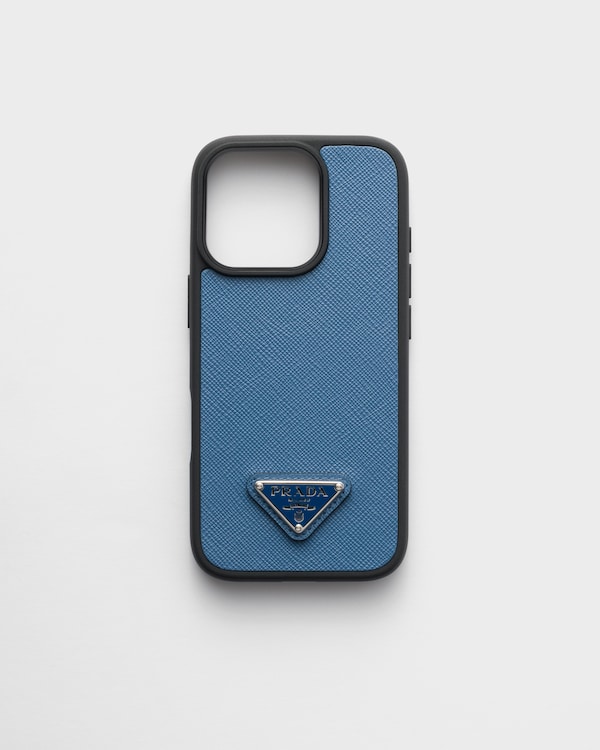 Black Saffiano leather case for iPhone 16 Pro | PRADA