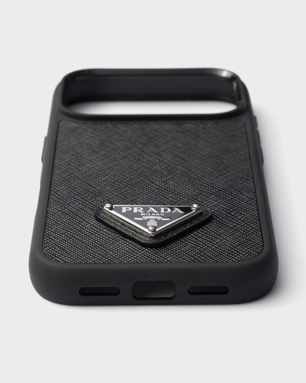 Saffiano leather case for iPhone 17 Pro - Black Saffiano leather case for iPhone 17 Pro - Black