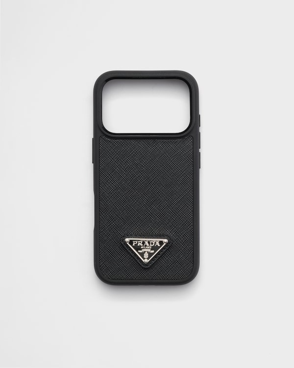 Saffiano leather case for iPhone 17 Pro - Black Saffiano leather case for iPhone 17 Pro - Black