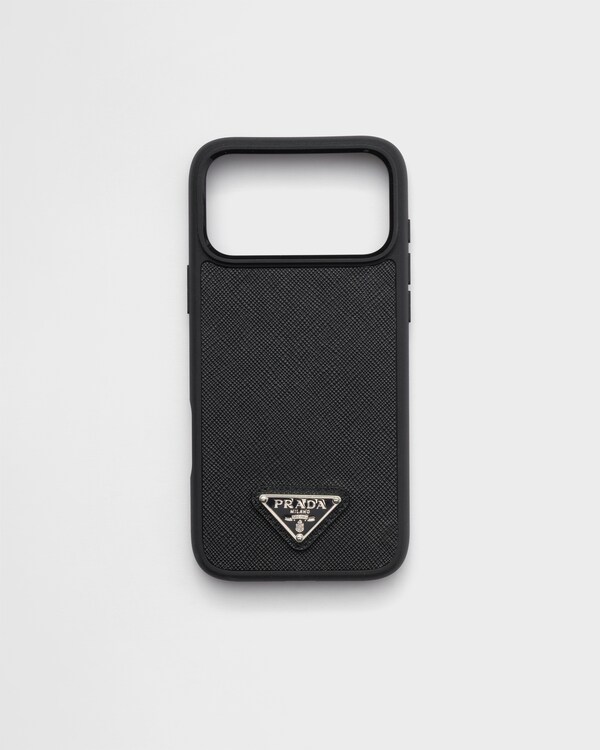 Saffiano leather case for iPhone 17 Pro Max - Black Saffiano leather case for iPhone 17 Pro Max - Black