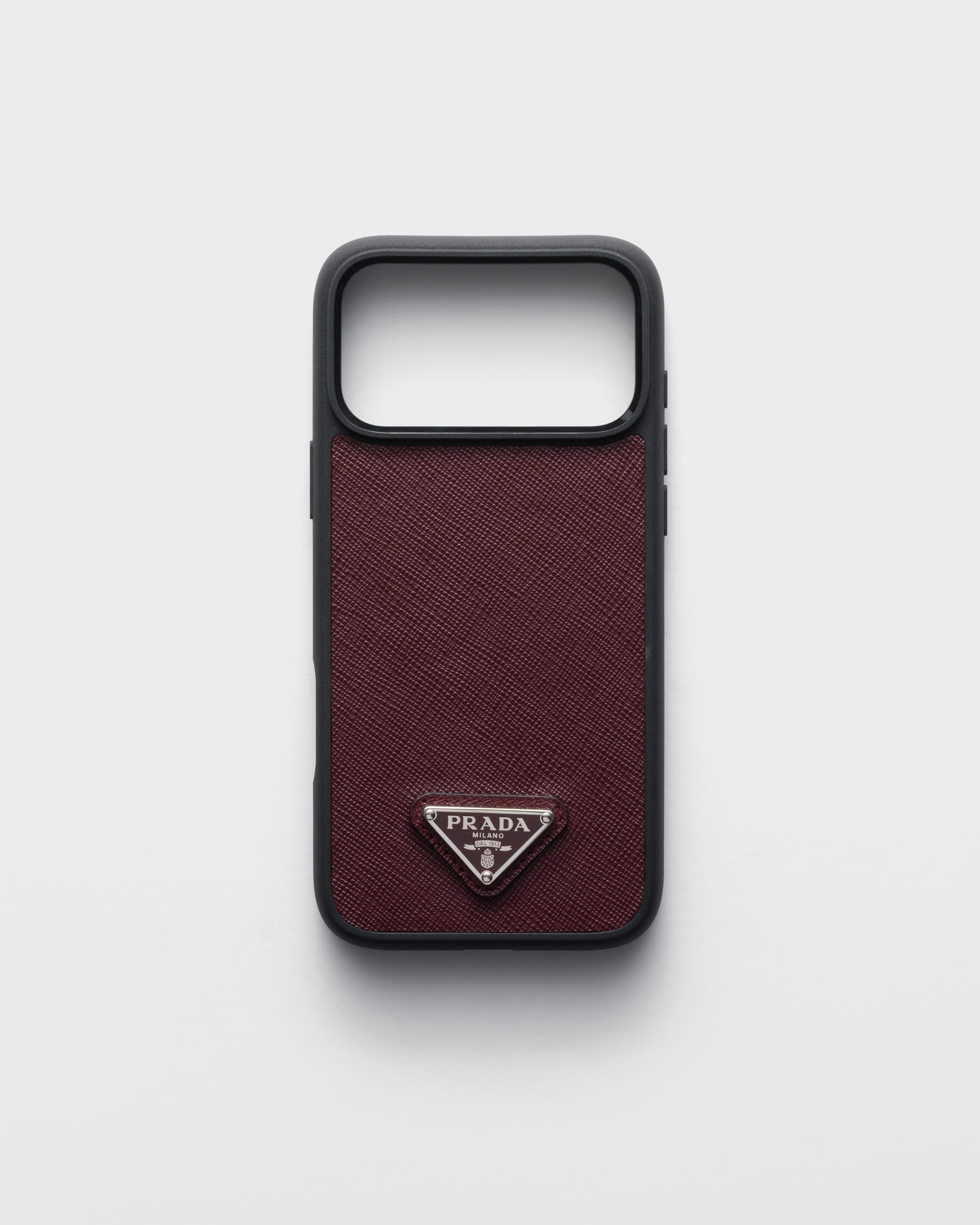 バーガンディ サフィアーノレザー Iphone 17 Pro Max用ケース | PRADA