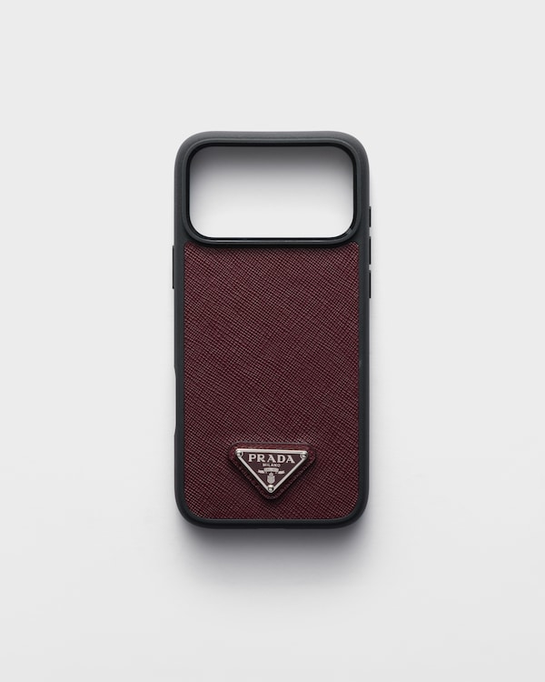 جراب هاتف iPhone 17 Pro Max من جلد سافيانو - خمري اللون جراب هاتف iPhone 17 Pro Max من جلد سافيانو - خمري اللون