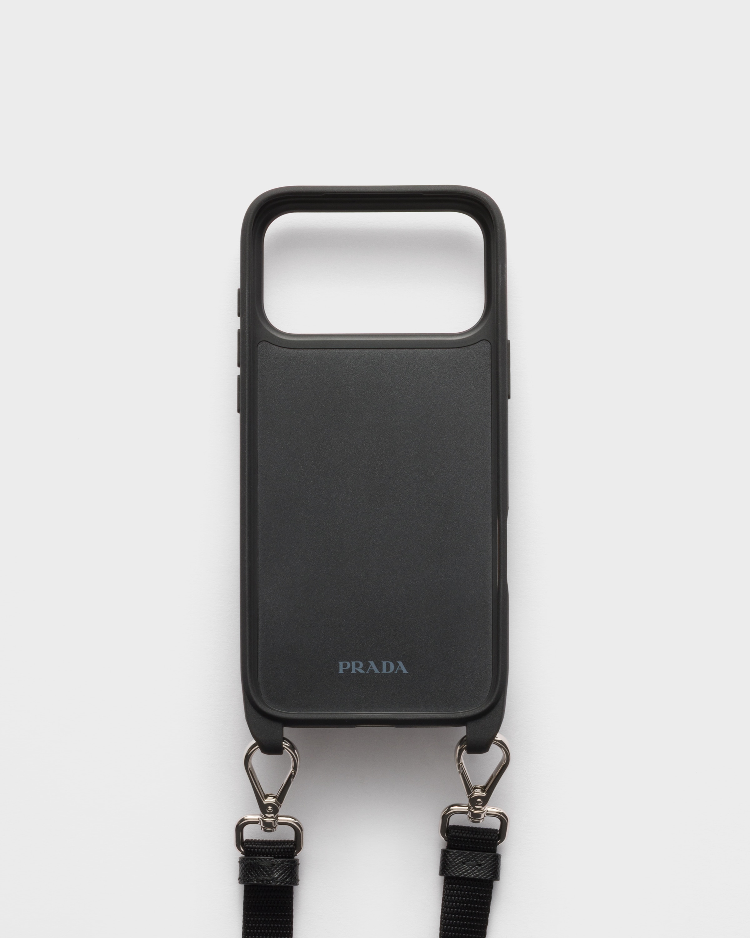 ブラック ショルダーストラップ付 「サフィアーノ」レザー Iphone 17