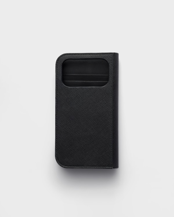 サフィアーノレザー iPhone 17 Pro Max用ケース - ブラック サフィアーノレザー iPhone 17 Pro Max用ケース - ブラック