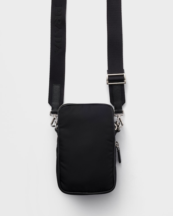 Re-Nylon and Saffiano leather smartphone case - Black Re-Nylon and Saffiano leather smartphone case - Black