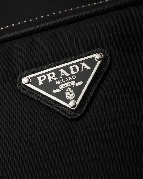 Re-Nylon and Saffiano leather smartphone case - Black Re-Nylon and Saffiano leather smartphone case - Black