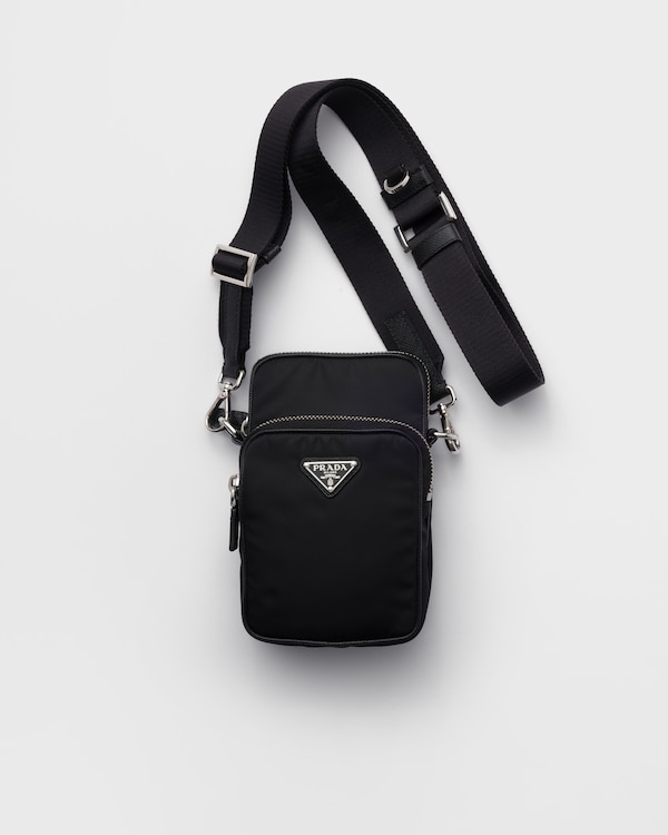 Re-Nylon and Saffiano leather smartphone case - Black Re-Nylon and Saffiano leather smartphone case - Black