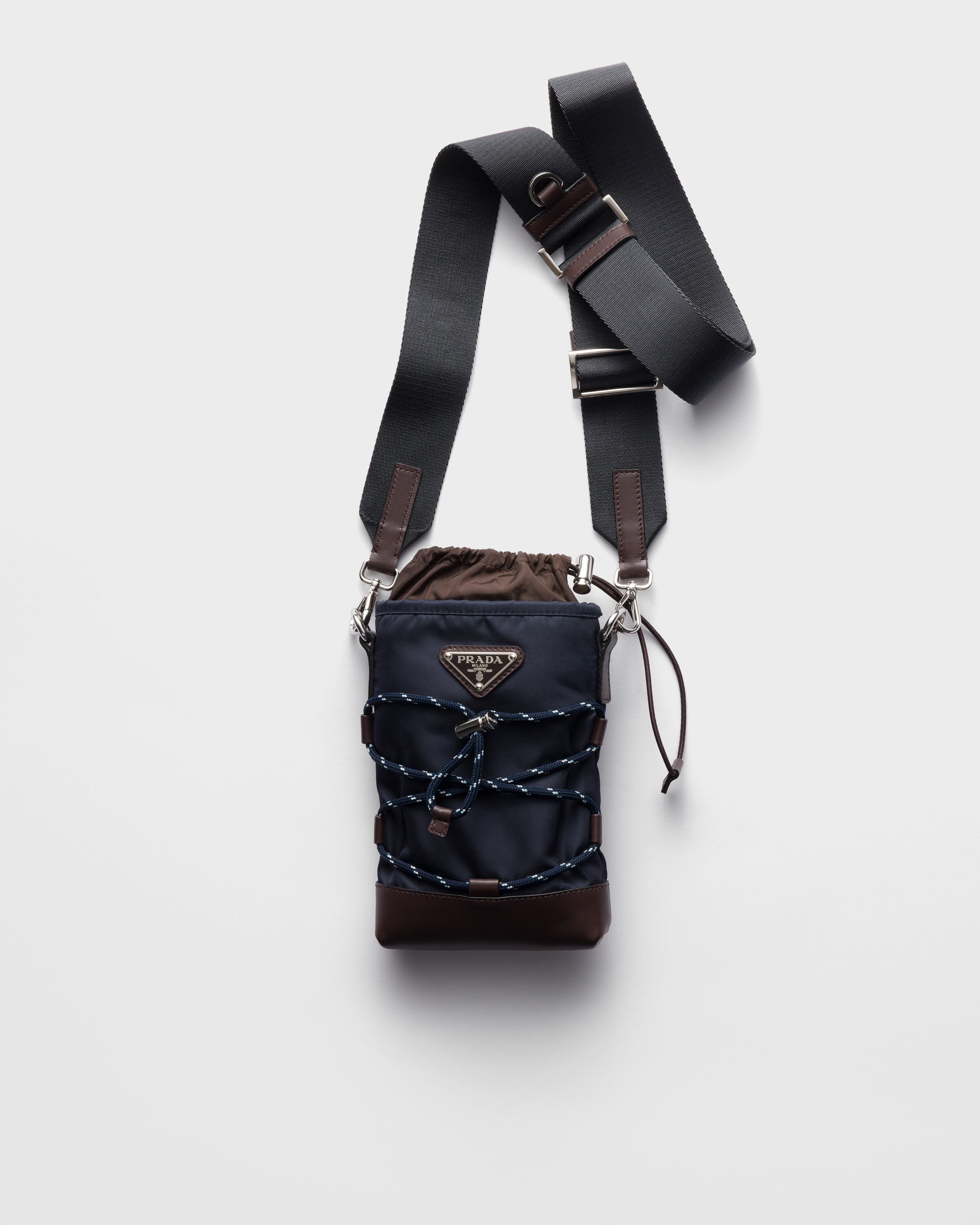 Prada Speedrock Re-nylon And Leather Smartphone Case, Man, Navy