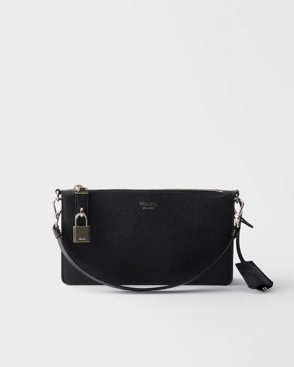 Saffiano leather pouch - Black Saffiano leather pouch - Black