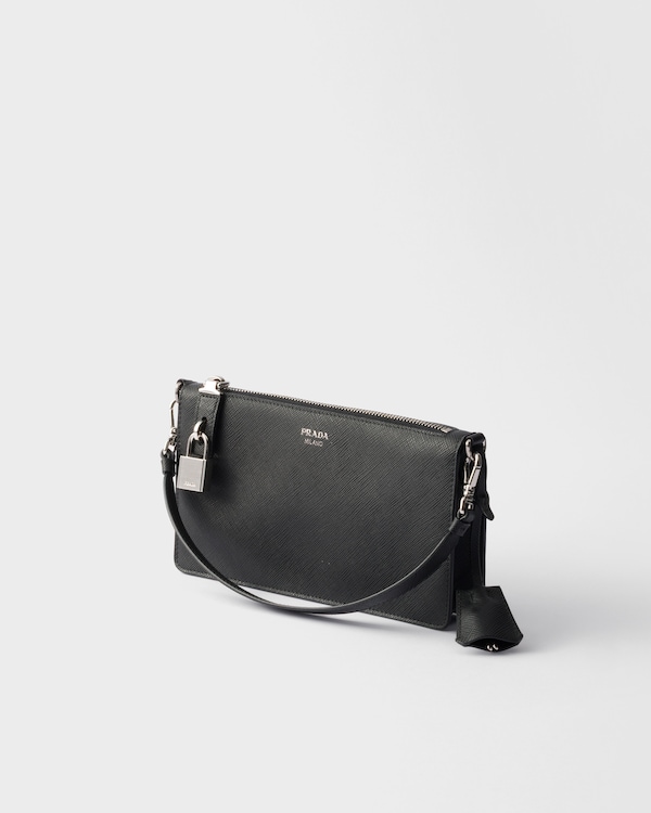 Saffiano leather pouch - Black Saffiano leather pouch - Black