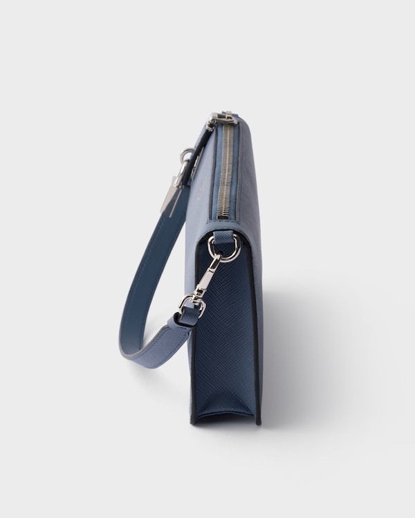 Saffiano leather pouch - Aviation Blue Saffiano leather pouch - Aviation Blue