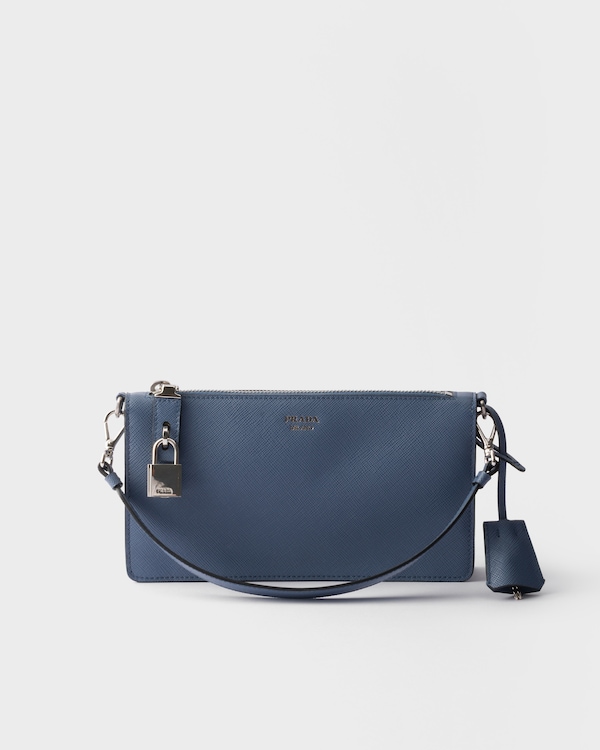 Saffiano leather pouch - Aviation Blue Saffiano leather pouch - Aviation Blue