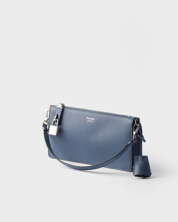 Saffiano leather pouch - Aviation Blue Saffiano leather pouch - Aviation Blue