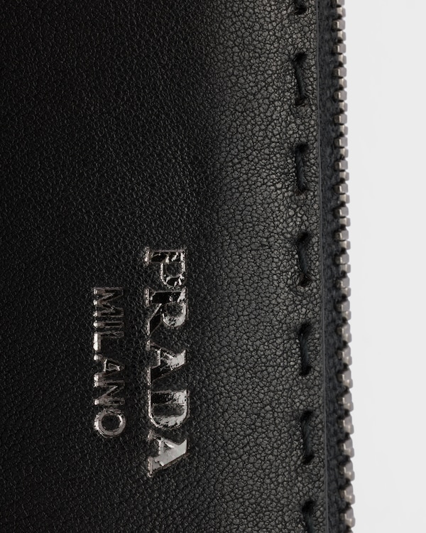 Antiqued leather pouch - Black Antiqued leather pouch - Black